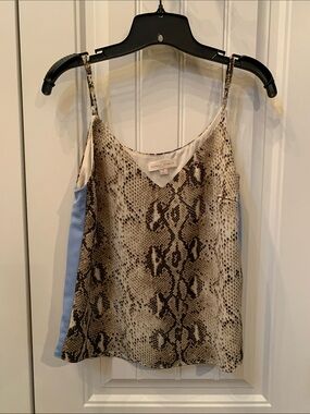 Vici Honey Punch Snake Print Cami Tank with Light Blue Side Panels